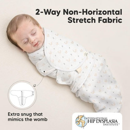 3-Pack Organic Baby Swaddle Sleep Sacks - Swaddles for Newborns, Infant 0-3 Months, Baby Girls, Boys, Soft & Snug Newborn Sleep Sack, Nursery Swaddling Blankets (Nibbles/Bruce, OS)