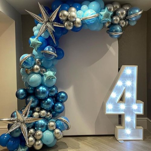 Awenztech Metallic Blue Balloons - 12 Inch Chrome Latex Balloons | 50 Pack for Parties & Celebrations