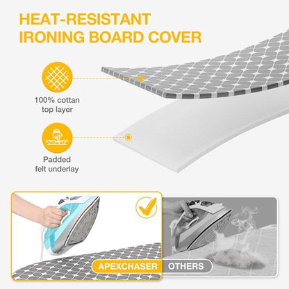 APEXCHASER Foldable Ironing Board - Portable Mini Iron Table with Heat Resistant Covers | Yellow