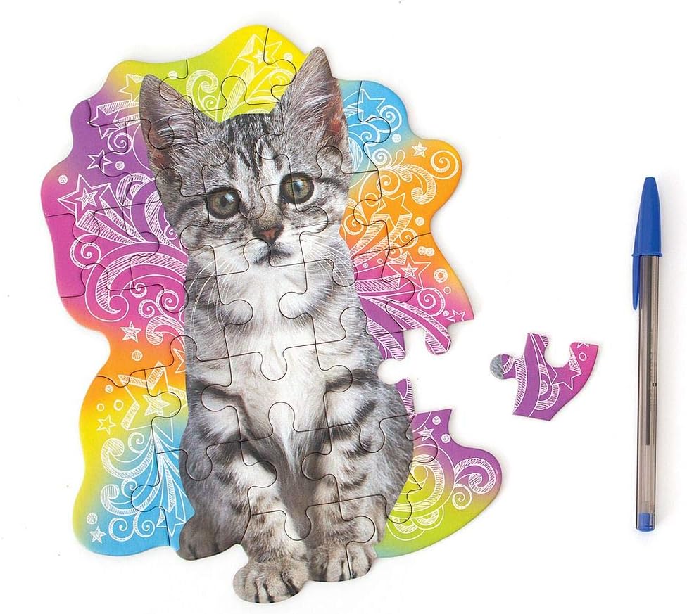 Playhouse 25-Piece Die-Cut Mini Puzzle - Fun Tabby Kitten Design for Kids