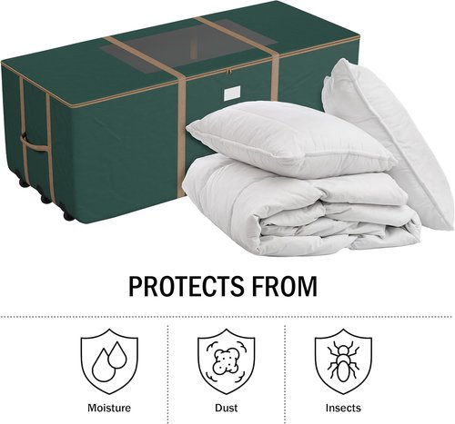 Elf Stor Rolling Storage Bag - 12FT Durable Bag with Wheels & Handles for Cushions, Clothes & More | Green