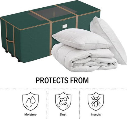 Elf Stor Rolling Storage Bag - 12FT Durable Bag with Wheels & Handles for Cushions, Clothes & More | Green