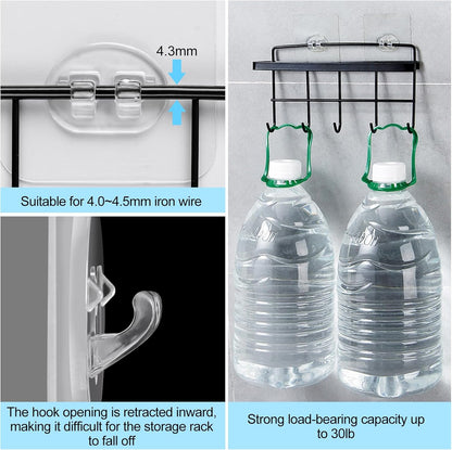 Vivinin Shower Caddy Adhesive Replacement - No Drilling Hooks for Bathroom & Kitchen | 15 Pack