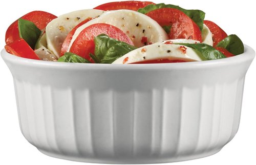 CorningWare Round French White Casserole Dishes - Set of 2 with Plastic Lids, 16oz Each
