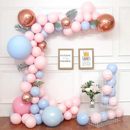 RUBFAC Pastel Blue Balloons - 116-Piece Set in Various Sizes for Garland & Arch Decor - Perfect for Birthday, Baby Shower, Gender Reveal & Wedding Parties