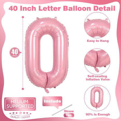 Regine Switzerland 40-Inch Pearl Pink Large Letter Balloons - Self-Inflating Mylar Alphabet for Girls' Birthday & Anniversary Decor
