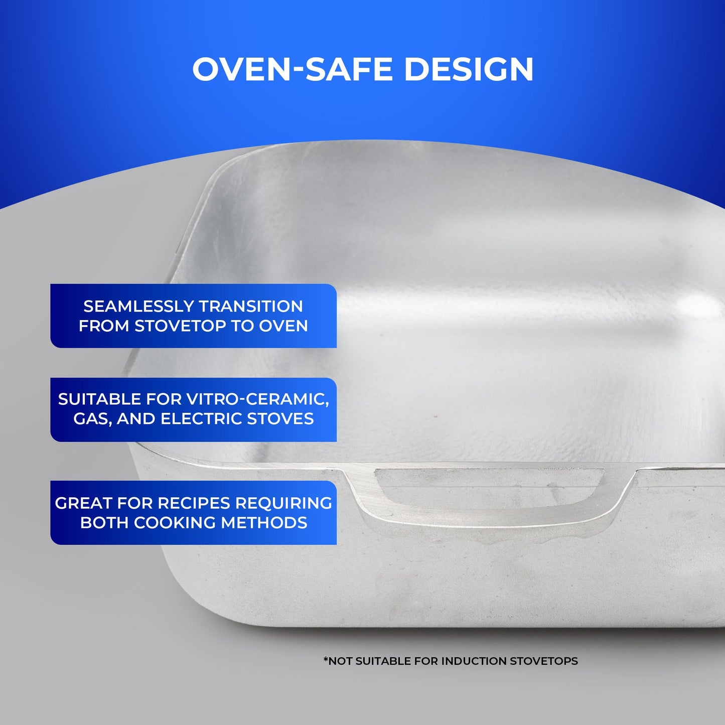 Universal Unique Square Caldero (9 Quart - 24 Cups), Stainless Aluminum Pot, Oven Safe, Even Heat Distribution and Fast Cooking Dutch Oven Pot with Lid, Ideal for Rice, French Fries, and More