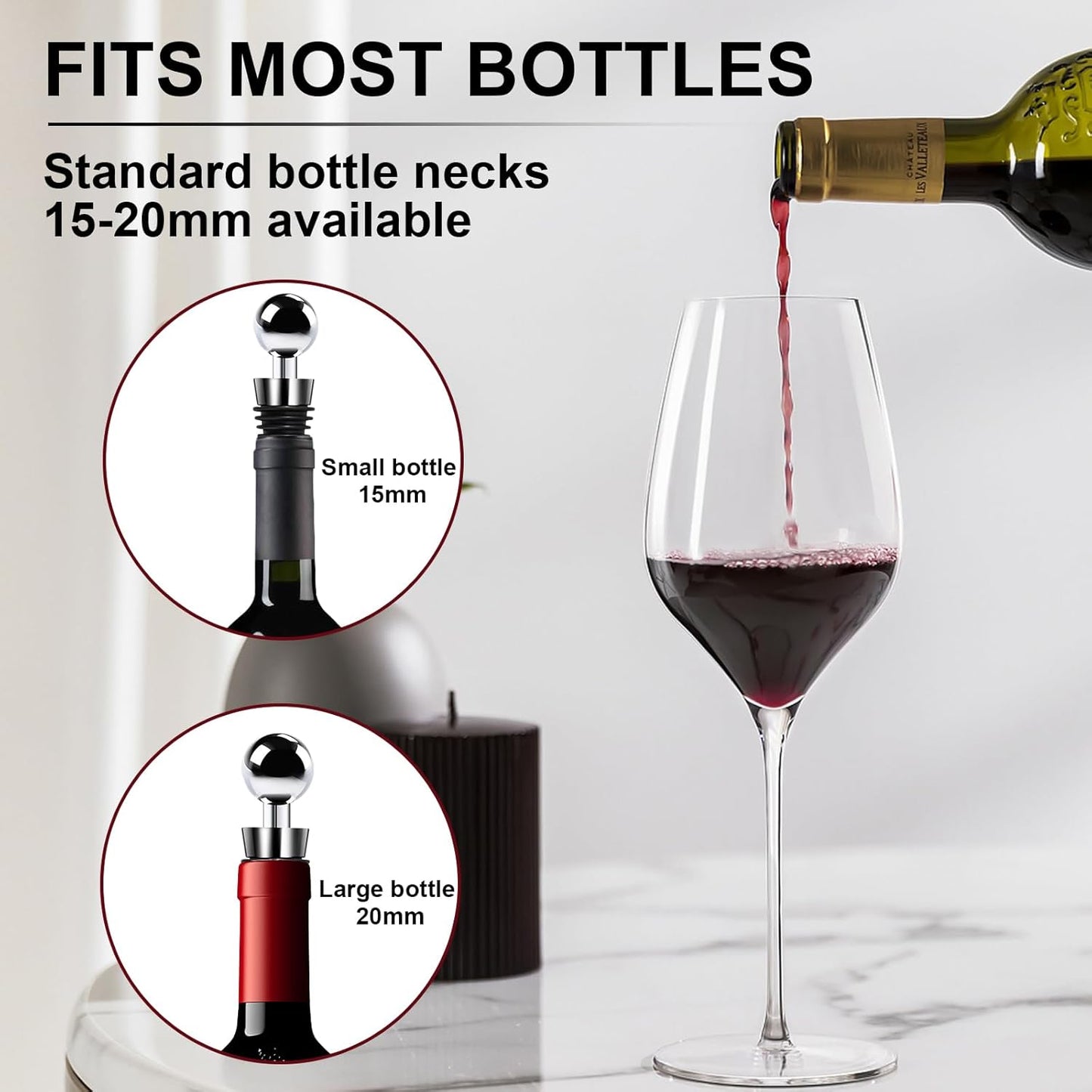 Wine Bottle Stopper 3PCS Wine Stoppers for Wine Bottles Wine Stoppers Bottle Stopper Silicone Wine Bottle Stopper Wine Toppers for Wine Bottles for Home, Hotel, Club, Bar Venues