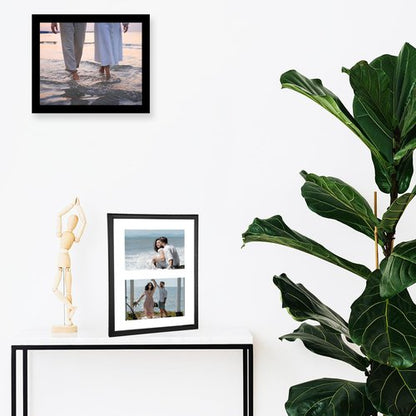 JCJMY 8x10 Picture Frame, 4x6 Collage Photo Frame, Display 2 Pcs 4x6 Photos or 8x10 Picture, Two Opening 4x6 Frame Collage for Wall Hanging or Tabletop, Lightweight 4 x 6 Double Picture Frame, Black