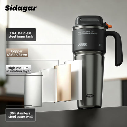 Skiennix 32 oz Tumbler - Vacuum Insulated Stainless Steel Travel Mug with Handle & Straw | Obsidian Black