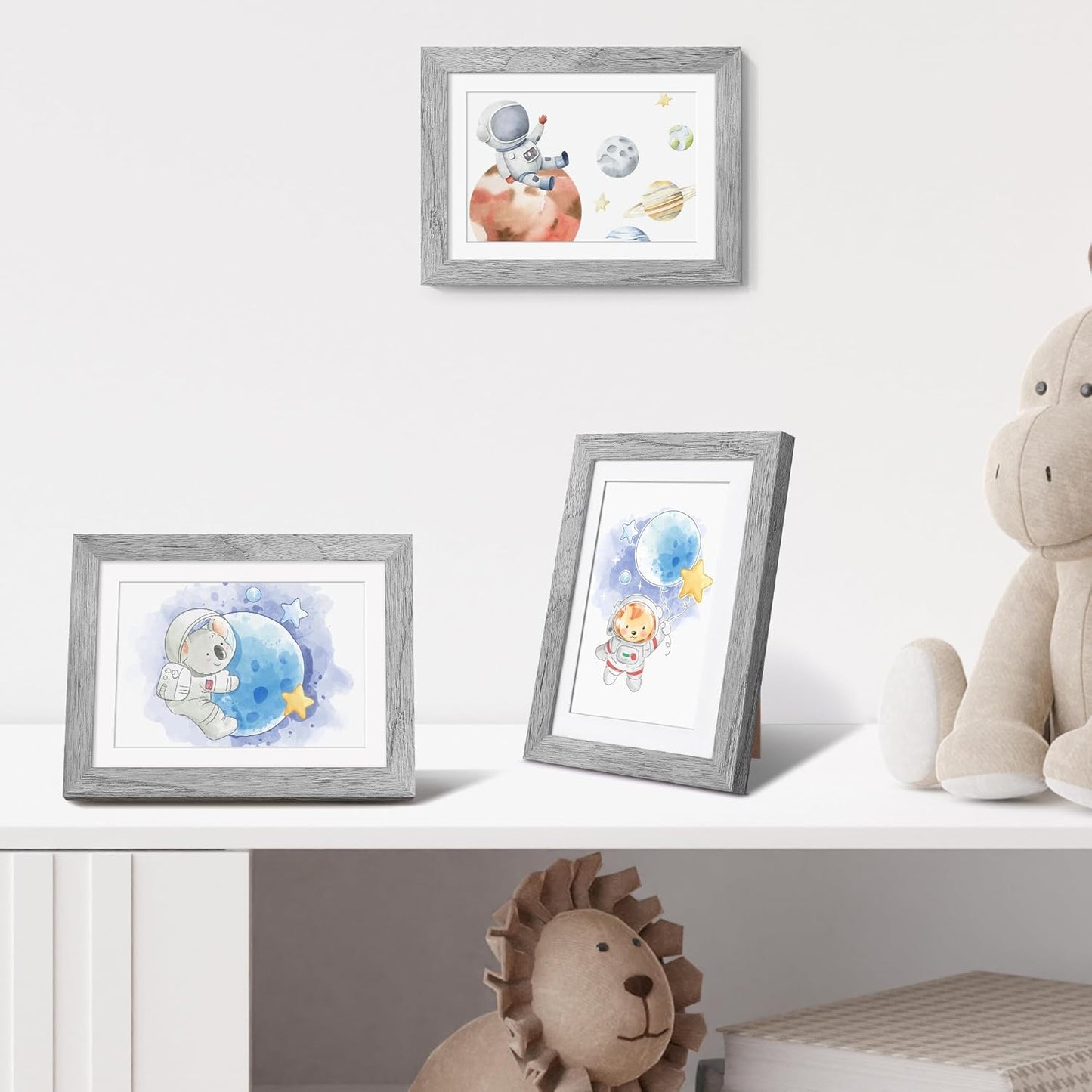 Upsimples 5x7 Picture Frame - Versatile Display for 4x6 Photos with Mat | Gray, 1 Pack