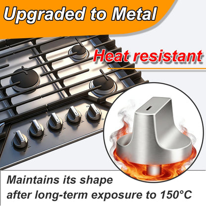 Whirlpool W11366438 Stove Knobs Replacement - Upgraded Stainless Steel for Gas Cooktops | Fits Models WCG55US0HS & WCG77US0HS00