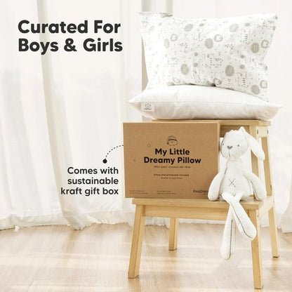 Toddler Pillow with Pillowcase - 13x18 My Little Dreamy Kids Travel Bed Pillows for Sleeping, Organic Cotton Small Pillowcase, Soft & Breathable, Machine Washable, Toddlers 2-5 years old (Roadway)