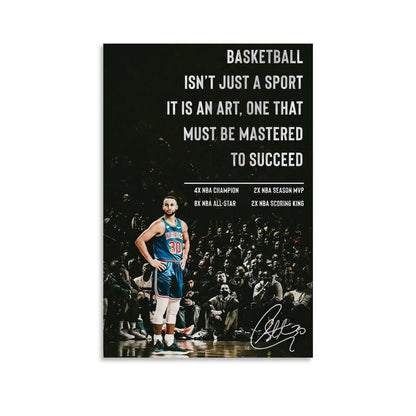 Sports Star Stephen Curry Signed Inspirational Poster Personal Record Decorative Painting Canvas Wall Art Living Room Aesthetic Posters For Boys Bedroom Teens Room. Painting - Single 2-3-Unframe-style