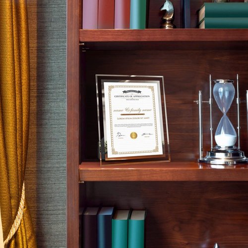 Hoikwo Picture Frames - 8.5x11 Silver Glass Frames for Certificates & Diplomas | 6-Pack, Tabletop Display