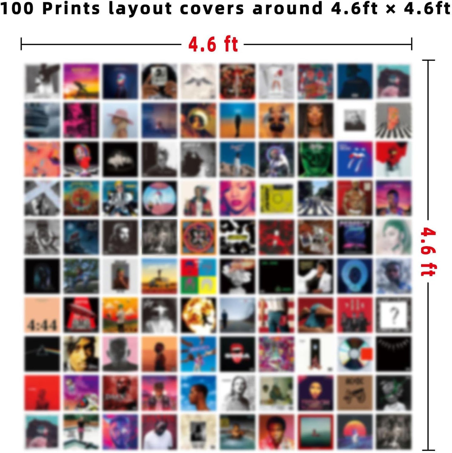 Art·Zone 100 Pcs 5x5 Inch | Wall Collage Kit for Bedroom Decor, Music & Album Covers
