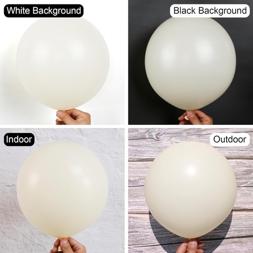 Beige Balloons by [Brand Name] - 150-Piece Pack in 18", 12", 10", 5" Sizes | Perfect for Birthday & Wedding Decorations