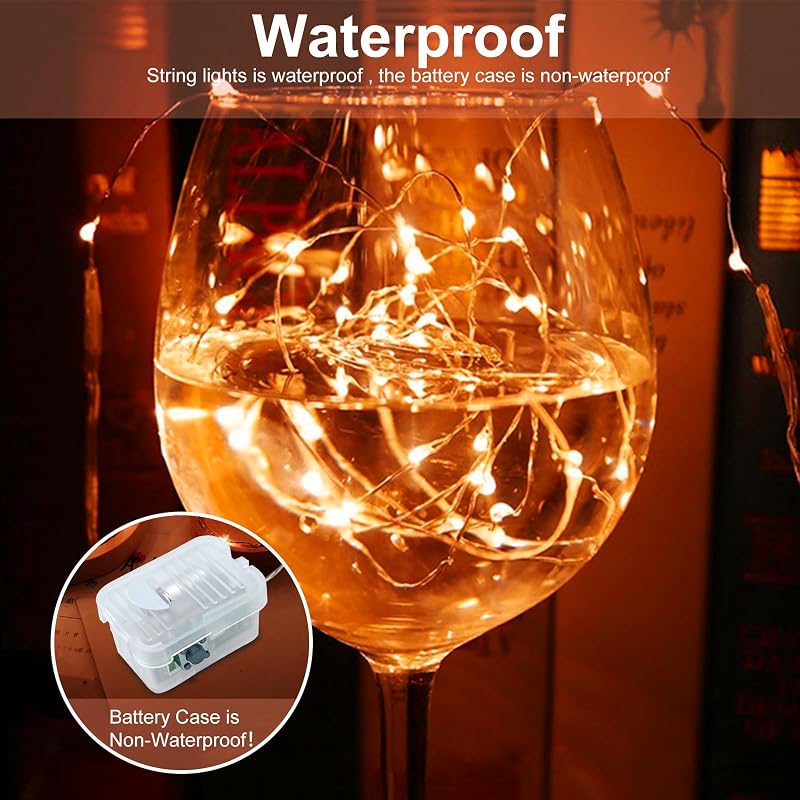 AIKEI 48 Pack LED Fairy Lights Battery Operated, 7ft 20 LEDs Waterproof String Lights Orange - Variation Orange+48 Pack