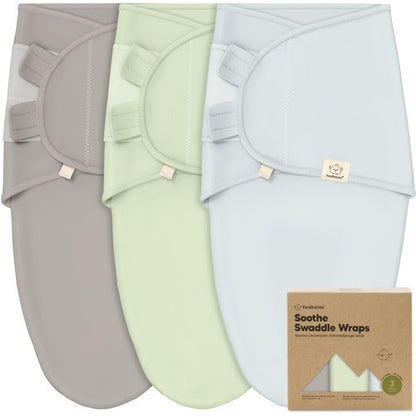 3-Pack Organic Baby Swaddle Sleep Sacks - Swaddles for Newborns, Infant 0-3 Months, Baby Girls, Boys, Soft & Snug Newborn Sleep Sack, Nursery Swaddling Blankets (Ripple, OS)