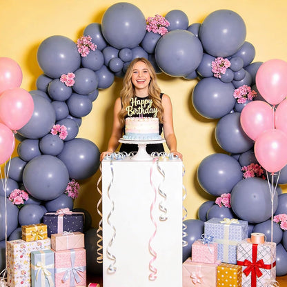 Skiennix 12-Inch Dusty Blue Balloons - 110 Pack Latex Balloons for Birthday, Baby Shower & Wedding