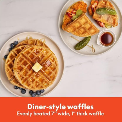 Bella Waffle Maker - EverGood™ Ceramic Nonstick Coating, Compact Design, 1000 Watt, Plum Color