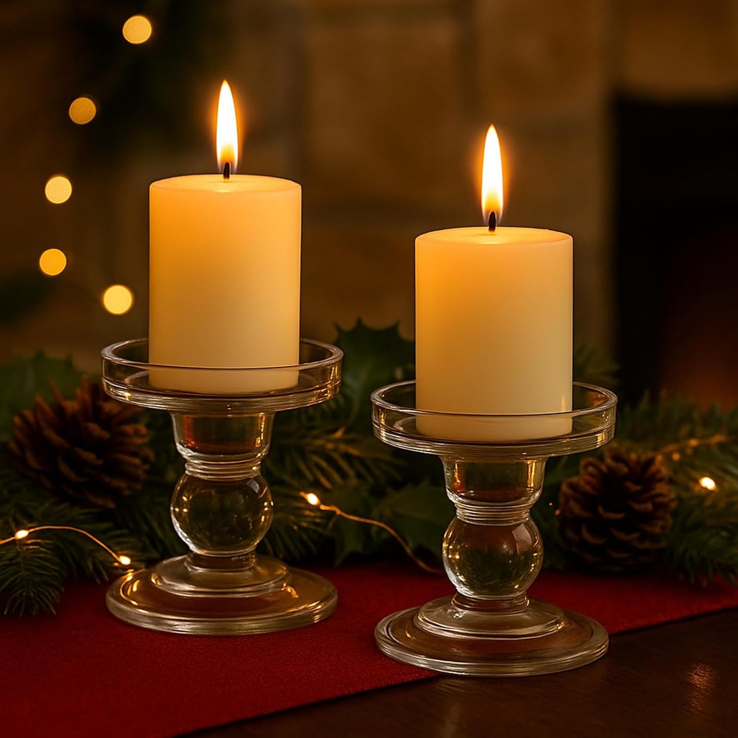 Regine Switzerland Glass Candle Holders - Elegant Unity Candle Holder Set of 3 for Weddings | Home Decor