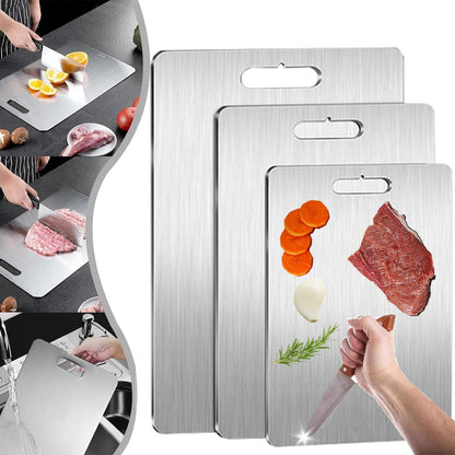 Tavano Cutting Board, Titanium Cutting Board 100% Pure Titanium, Scratch-Free and Hygiene, Qinux Cutium Cutting Boards, Tavano Cutting Boards for Meats, Vegetables Easy to Clean (3Pcs)