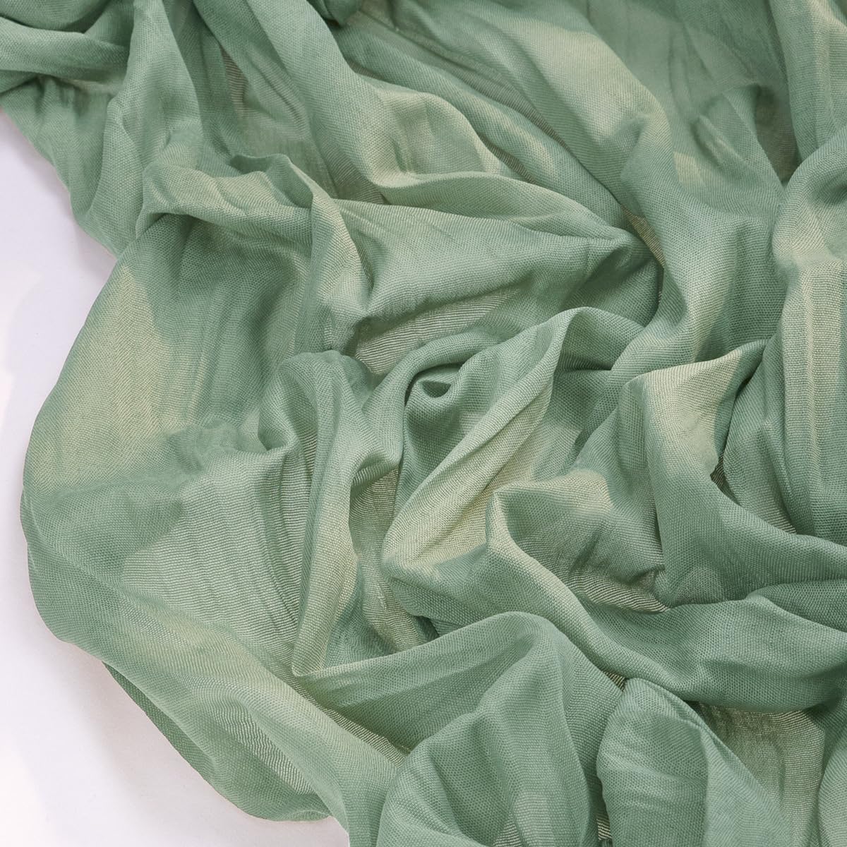 Socomi Cheesecloth Table Runner - Sage Green Boho Rustic Decor | 120 Inch for Weddings & Events