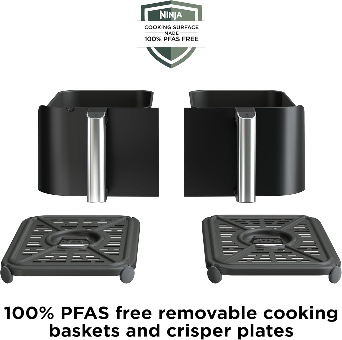 Ninja Foodi Air Fryer - 6-in-1 10-QT DualZone Baskets | Smart Finish for Cooking Two Foods | XL Capacity | Black | DZ302