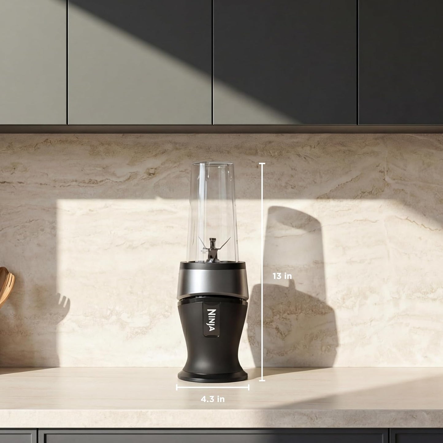 Ninja Fit Compact Personal Blender - Portable Smoothie Maker with 2 To-Go Cups & Lids | 700W | Black | QB3001SS