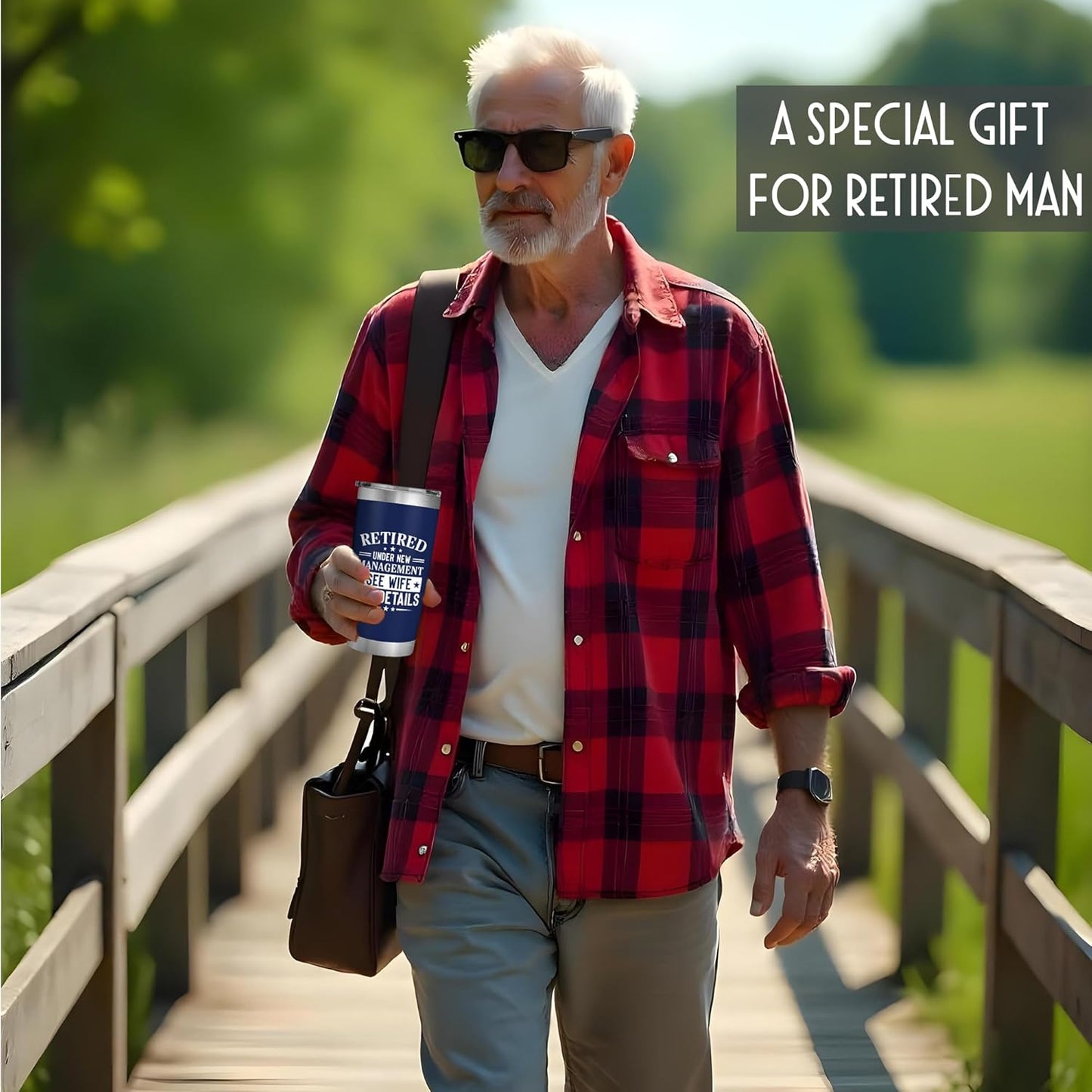 Retirement Gifts for Men 2026 - Retired Under New Management - Retirement Tumbler for Men Husband, Boyfriend, Father, Boss - Cool Gifts 20oz Navy Tumbler Birthday, Anniversary, Christmas
