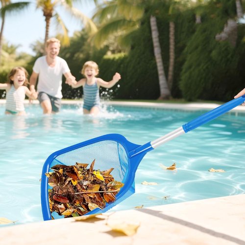 Hot Tub Pool Skimmer Net - 13'' Aluminum Pole with Ultra Fine Mesh for Efficient Leaf & Debris Cleaning