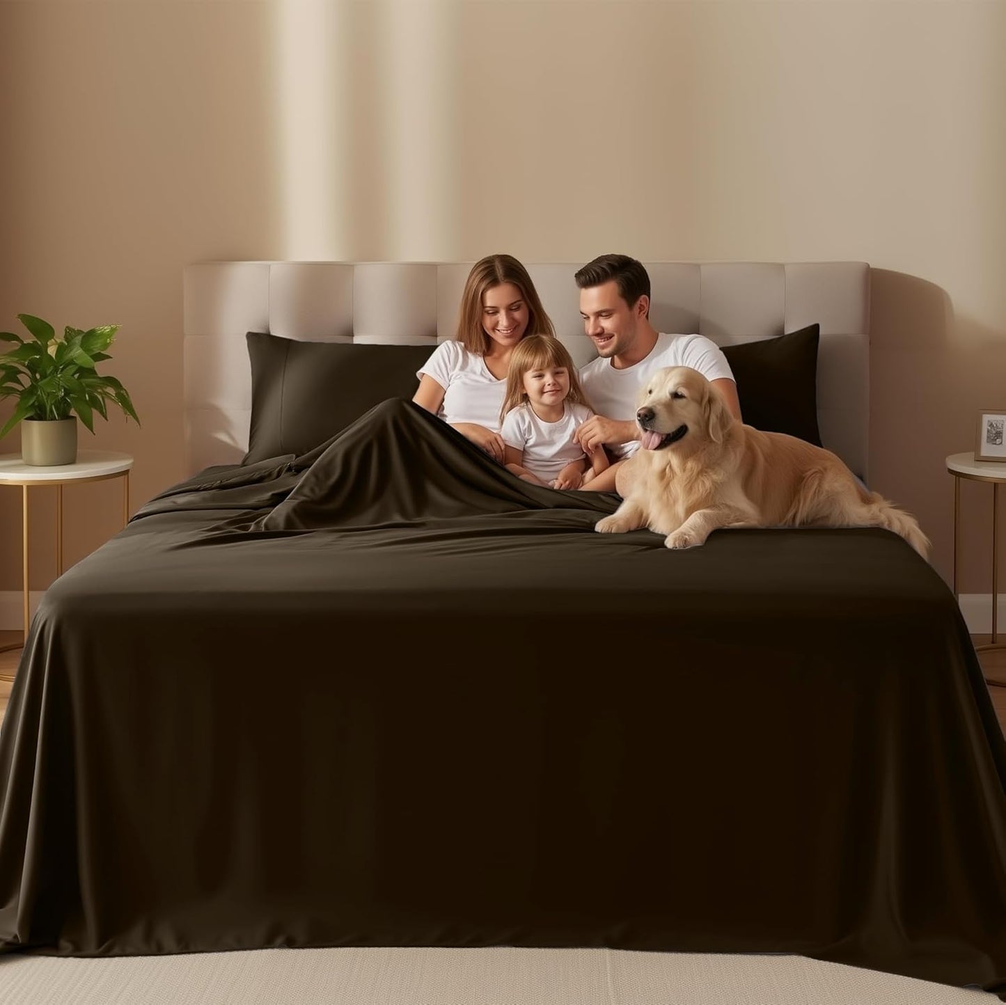 Utopia Bedding King Bed Sheets Set - 4-Piece Brushed Microfiber - Fade & Shrink Resistant | Brown