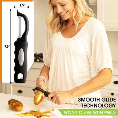 Spring Chef Ice Cream Scoop & Swivel Vegetable Peeler Bundle - Professional Quality - Black