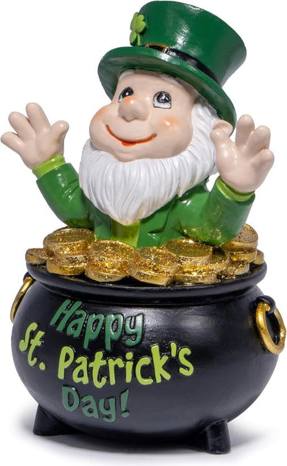 Hodao St. Patrick's Day Gnome Decoration - Handmade Green Irish Elf Figurine for Home Decor