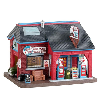 Lighted Village Building Clyde's Trucking Service & Repair - Lemax