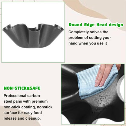 LANIAKEA Tortilla Bowl Maker - 12PCS Non-Stick Carbon Steel Taco Shell Pans | 6.5in for Home Cooking