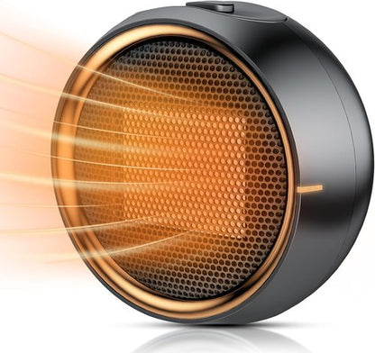 ASNUG Portable Electric Space Heater - 500W PTC Ceramic Design for Fast Heating | Quiet & Safe for Home, Office, Bathroom