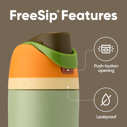 Owala FreeSip Insulated Stainless Steel Water Bottle - BPA-Free, Travel-Friendly, 24 Oz, Camo Cool
