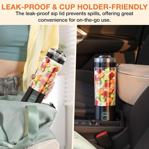 GVODE Portable Blender - 24oz Personal Blender for Smoothies & Shakes | BPA Free, USB-C Rechargeable, Leakproof