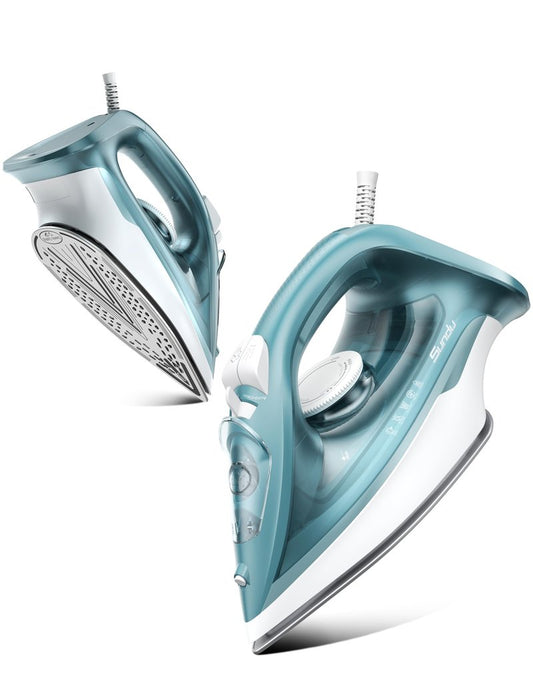 Steam Iron for Clothes - 1500W Iron with Ceramic Coated Soleplate, Rapid Heating, Self-Cleaning, Auto-Off, 11.84oz Water Tank, Precise Thermostat, Home Use Green