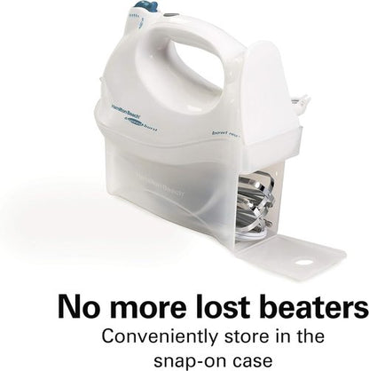 Hamilton Beach Electric Hand Mixer - 6-Speed with QuickBurst & Storage Case, 250W, White (62695V)