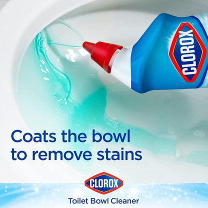 Clorox Toilet Bowl Cleaner - Liquid Disinfectant with Clinging Bleach Gel | Fresh Scent, 24 Ounces
