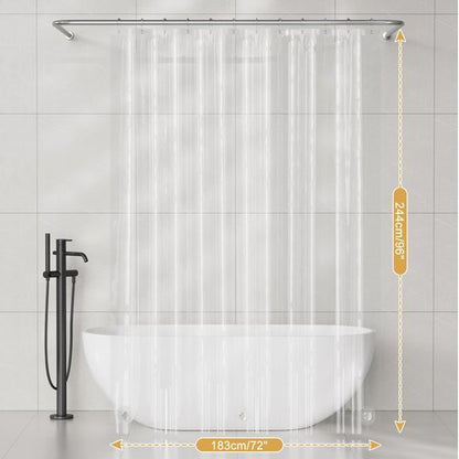 AmazerBath Shower Curtain Liner 2 Pack, 72 x 96 Inches Extra Long PEVA Plastic Shower Liner with 3 Weighted Stones and 12 Rustproof Metal Grommet, Lightweight Waterproof Shower Curtain - Clear