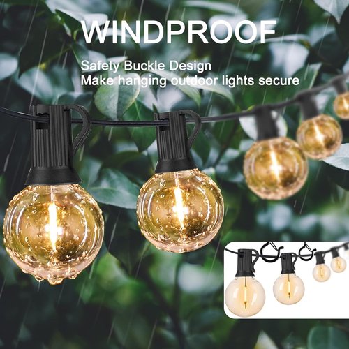 ADIIL Q Hanger Hooks - 20 PCS Windproof Screw Hooks with Safety Buckle for Outdoor String Lights | 2.2 Inches, Black