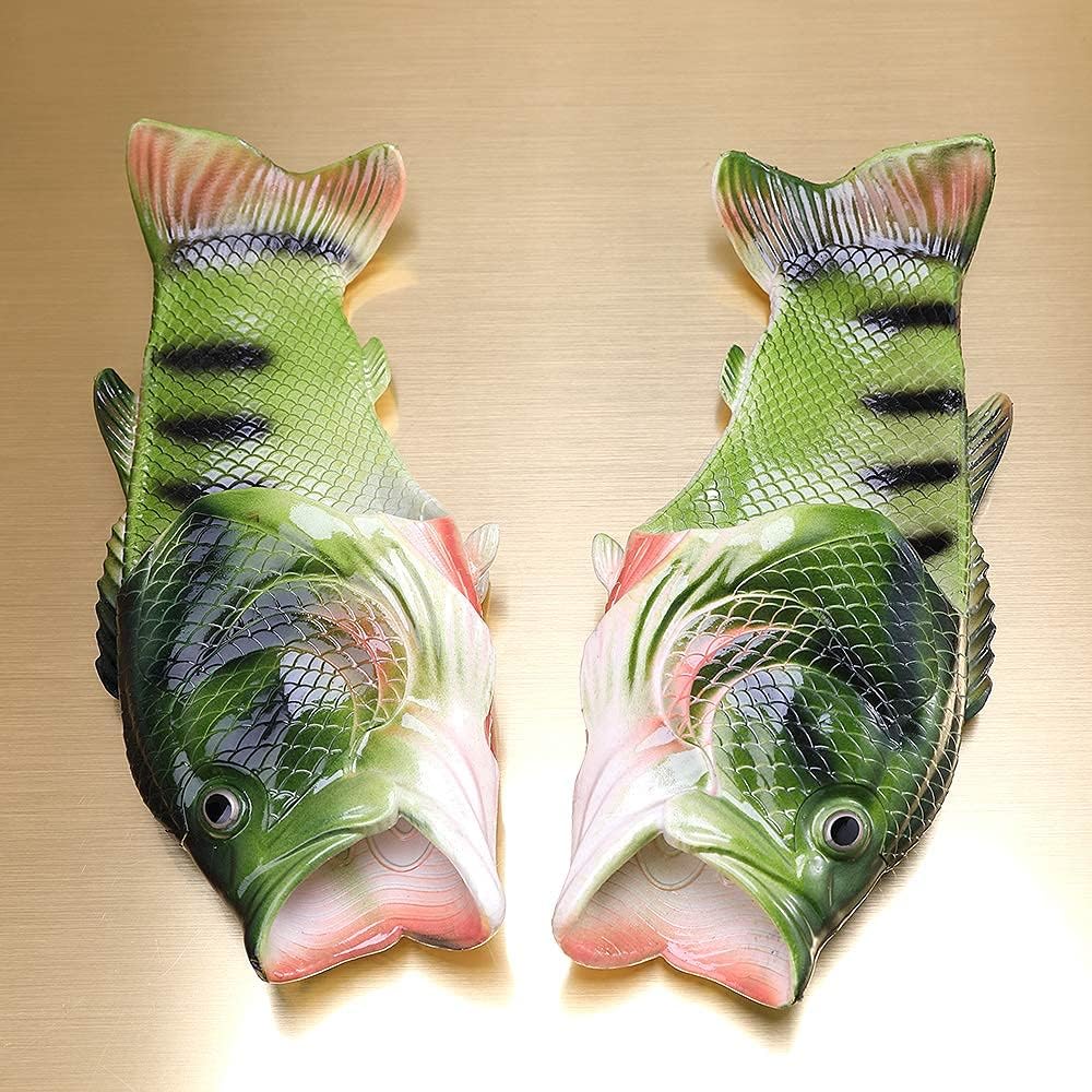 Skiennix Unisex Fish Slippers - Comfortable Bass Sandals for Fun Indoor/Outdoor Wear