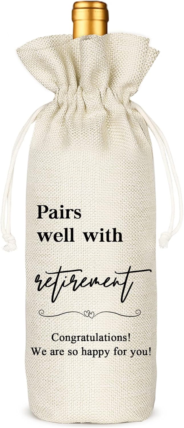 Socive Retirement Wine Bag, Retirement Gifts Wine Bags, Gift for Him or Her, Retired Gifts Leaving Gifts for Colleagues Friends Coworkers Boss Nurse Teacher
