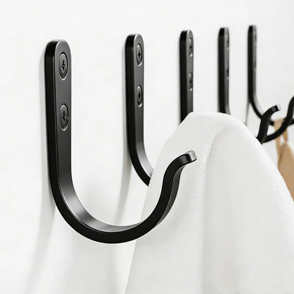Niffgaff 10Pcs Wall Hooks - Durable Black Hooks for Hanging Towels and Coats