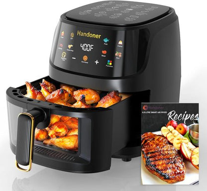 Air Fryer Max XL - 6.5-Qt Air Fryer Oven with Exclusive Recipes | 8-in-1 Presets & Visible Cooking Window