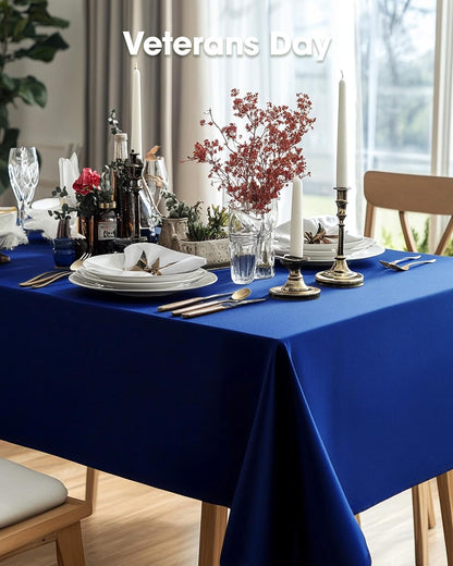 Pureegg Disposable Plastic Tablecloths - 54 x 108 Inch, Leakproof & Sturdy, Navy Blue | 8 Pack for Graduation Party
